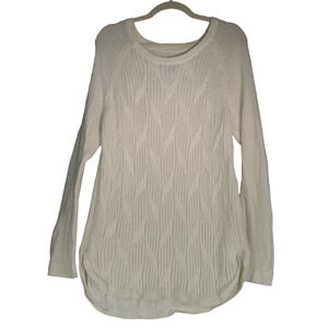 Sonoma Tunic Sweater Womens XXL Ivory Beautiful Ribbed Knit Longer
